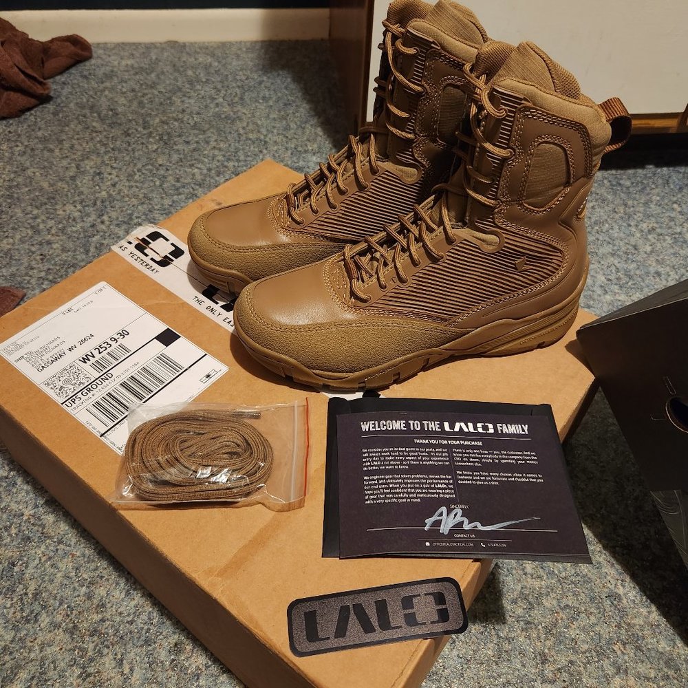 Lalo Shadow Intruder Tactical Boot 8" Coyote Brown SZ 8